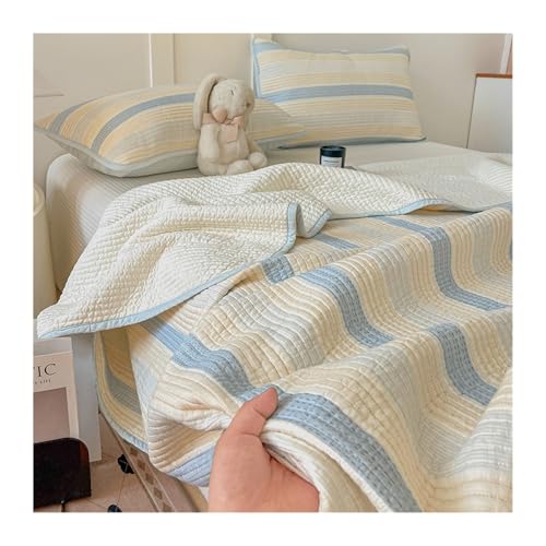 Leichtes Baumwoll-Bettwäsche-Set – weiche Tagesdecke für Doppelbett, Gaze, Decke für alle Jahreszeiten, Doppelbett, Queen-Size-Bett von Generisch