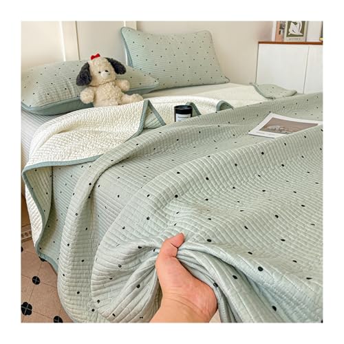 Leichtes Baumwoll-Bettwäsche-Set – weiche Tagesdecke für Doppelbett, Gaze, Decke für alle Jahreszeiten, Doppelbett, Queen-Size-Bett von Generisch
