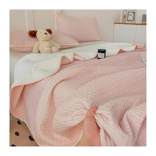 Leichtes Baumwoll-Bettwäsche-Set – weiche Tagesdecke für Doppelbett, Gaze, Decke für alle Jahreszeiten, Doppelbett, Queen-Size-Bett von Generisch