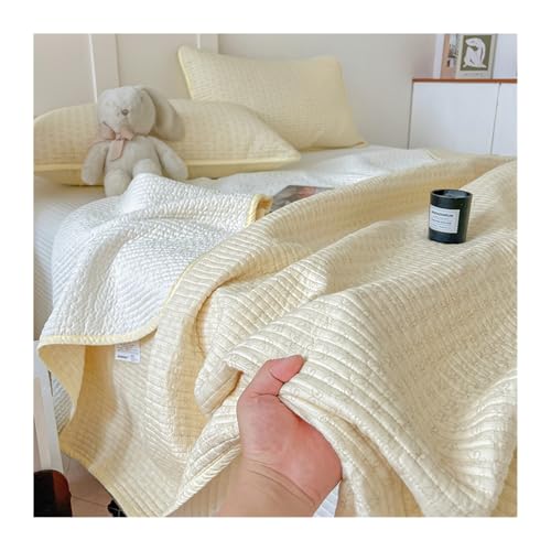 Leichtes Baumwoll-Bettwäsche-Set – weiche Tagesdecke für Doppelbett, Gaze, Decke für alle Jahreszeiten, Doppelbett, Queen-Size-Bett von Generisch