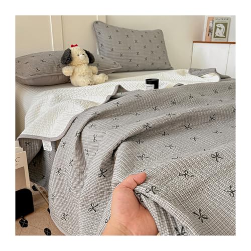 Leichtes Baumwoll-Steppdecken-Set – weiche Doppel-Gaze-Tagesdecke, Decke für alle Jahreszeiten, Doppelbett, Queen-Size-Größe von Generisch