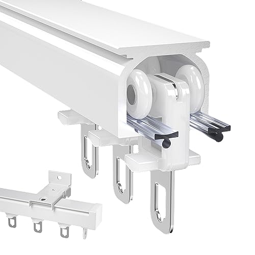 Leises Rollvorhangschienensystem, langlebiges Aluminium-CProfil für Duschvorhänge und Raumteiler, Seitenmontage, weiß, einfache Installation und reibungslose Bedienung Leises Rollvorhangschienensystem, langlebiges Aluminium-CProfil für Duschvorhänge und Raumteiler, Seitenmontage, weiß, einfache Installation und reibungslose Bedienung von Generisch