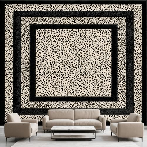 Leopardenmuster Atlas Tapete Selbstklebende Fototapete Leopard Rahme Tapeten Afrika Tierfell Wandtapete Vinyl Wasserdicht Wandaufkleber für Wohnzimmer Schlafzimmer Küchen 300x210 cm von Generisch