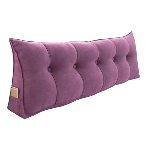 Lesekissen für Doppelbett, dreieckig, mit abnehmbarem Bezug, weiche Taillenstütze für Kopfteil und Sofa, 80 x 50 x 20 cm, Violett Lesekissen für Doppelbett, dreieckig, mit abnehmbarem Bezug, weiche Taillenstütze für Kopfteil und Sofa, 80 x 50 x 20 cm, Violett von Generisch