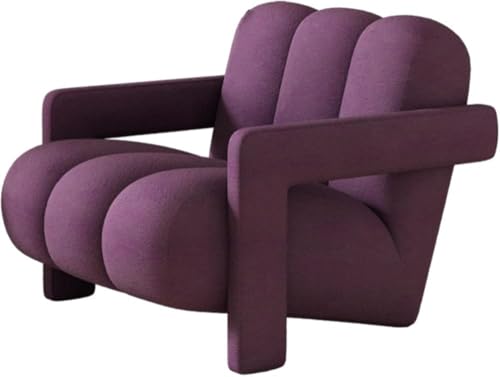 Lesesessel Flanell Gepolsterter Fauler Stuhl Holzrahmen Sessel Modern Recliner Akzentstuhl für Wohnzimmer Schlafzimmer Cafe Balkon von Generisch