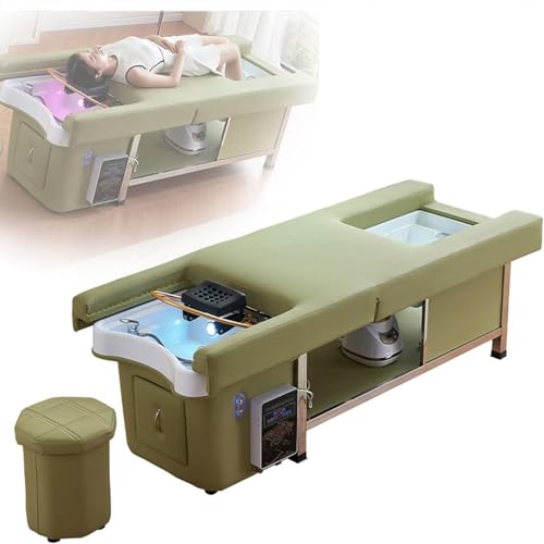Liftable Shampoo Beauty Bed with 360° Water Circulation, 21L Fumigation Machine, 40° Constant Temperature, and Photothermal Therapy for Salon Spa Massage von Generisch