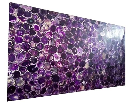 Lila Achat Party Tischplatte I Lila Achat Wand Splash I Küchenfliese für Zuhause I Achat Büro Theke Tischplatte I Achat Esstisch Platte 91,4 x 183,9 cm von Generisch