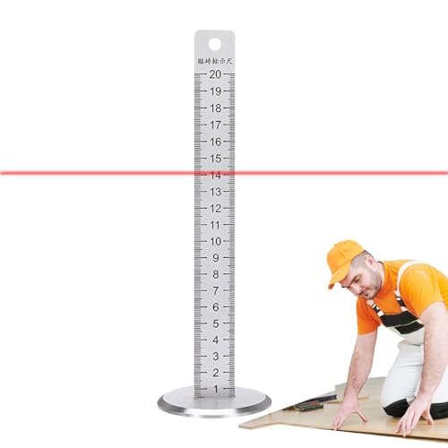 Lineal für gleiche Höhe, Höhenlineal für Decken- und Bodenfliesen - Stahl-Nivelliergerät für Fliesenhöhe | Bodenlineal mit rutschfester Basis, isometrisches und fliesengleiches Höhenlineal für präzise Lineal für gleiche Höhe, Höhenlineal für Decken- und Bodenfliesen - Stahl-Nivelliergerät für Fliesenhöhe | Bodenlineal mit rutschfester Basis, isometrisches und fliesengleiches Höhenlineal für präzise von Generisch