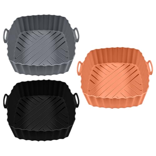 Linestri der Luftfritteuse aus Silikon, 3 Stück | Wiederverwendbare Backform für die Küche ohne Stick für Toaster Fritteuse für die Mikrowelle kommerzielle Küche Linestri der Luftfritteuse aus Silikon, 3 Stück | Wiederverwendbare Backform für die Küche ohne Stick für Toaster Fritteuse für die Mikrowelle kommerzielle Küche von Generisch