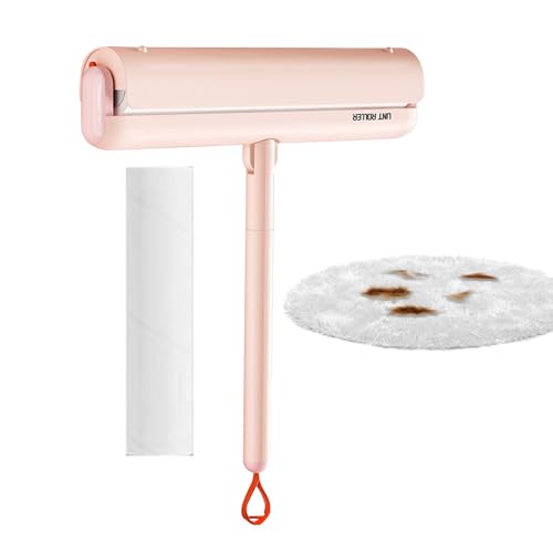 Lint Roller - 180 Grad Faltbare Kleberollen Für Tierhaare | Entferner Tool Reinigung Mit Nachfüllung Für Teppich Kleidung Katze Bettwäsche Möbel Bett Stoff Boden Couch Hund von Generisch