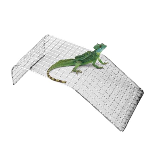 Lizard Hammock, Reptile Climbing Mesh, Stainless Steel Mount, 28x16x8cm/11x6.3x3.1in, Breathable Texture, Cooling Rest Spot, Aquarium Accessory, Snake Turtle Hermit Crab Lounge von Generisch