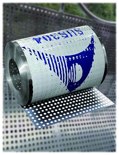 Lochblech 304 Edelstahl Rundloch Lochplatte, Lochblech for Balkonzaun(W65cm/25.5'') von Generisch