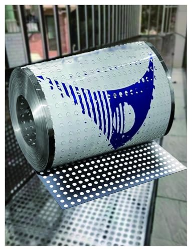 Lochblech aus Edelstahl 304, Stanzplatte, Fensterpolster mit Diebstahlschutz, auslaufsichere Rollpaneele for Schutz von Garten- und Balkonzäunen, Dichtung aus Lüftungsgitter(10x100cm) von Generisch