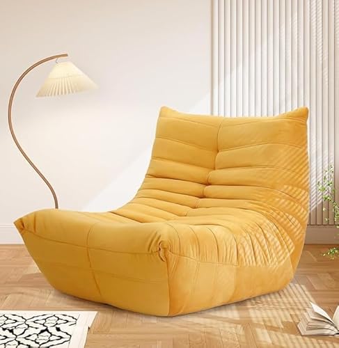 Lounge-Sofa für kleine Räume, Bodensofa Lazy Sofa mit Memory-Schaum, Cloud Couch aus Wildlederimitat - kleines Sofa für Schlafzimmer und Wohnzimmer,Ingwer von Generisch