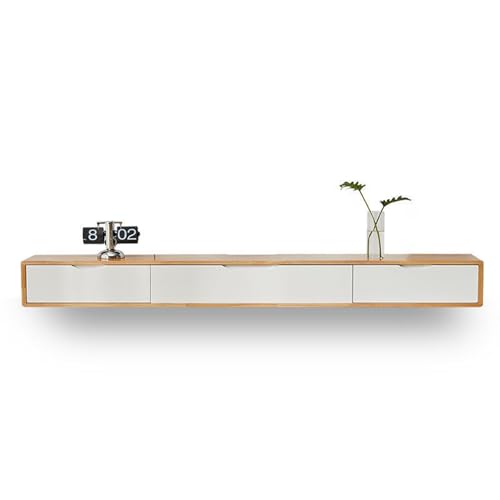 Lowboard Hängend Aus Holz mit Klapptüren, Moderne Fernsehtisch mit Stauraum, Wandregal for Wohnzimmer, Schlafzimmer von Generisch
