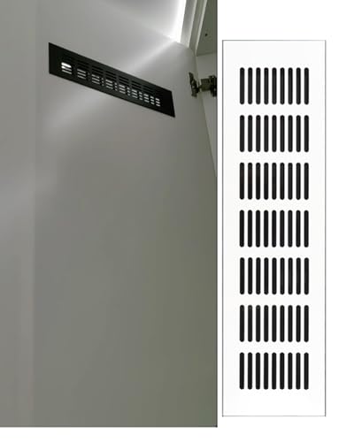 Lüftungsgitter, Lüftungsgitter mit Lamellen aus Aluminiumlegierung, rostfreie Küchenspüle und Schranklüftung for Kleiderschrank, Schuhschrank, Badezimmer, Wände(Natural,200x600mm/7.8x23.6in) von Generisch