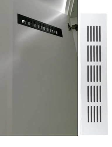 Lüftungsgitter, Lüftungsgitter mit Lamellen aus Aluminiumlegierung, rostfreie Küchenspüle und Schranklüftung for Kleiderschrank, Schuhschrank, Badezimmer, Wände(Silver,100x400mm/4x15.7in) von Generisch