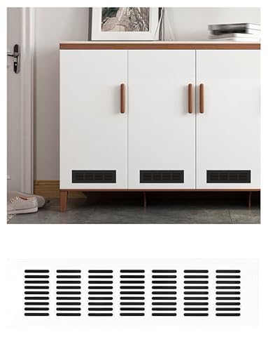 Lüftungsgitterabdeckung aus Aluminium – rechteckiges Lüftungsgitter for Kleiderschrank, Schrank, Badezimmertür und Möbel (mehrere Größen)​(Milk,60x250mm/2.4x9.8in) von Generisch