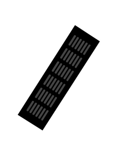 Lüftungsschlitze aus Aluminiumlegierung, kleines rechteckiges Lüftungsgitter, quadratische Luftgitter, Lamellengitterabdeckung for Küchenspüle, Kleiderschrank, Schuhe(Black,100x200mm/4x7.8in) von Generisch
