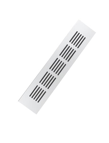 Lüftungsschlitze aus Aluminiumlegierung, kleines rechteckiges Lüftungsgitter, quadratische Luftgitter, Lamellengitterabdeckung for Küchenspüle, Kleiderschrank, Schuhe(Silver,50x100mm/2x4in) von Generisch