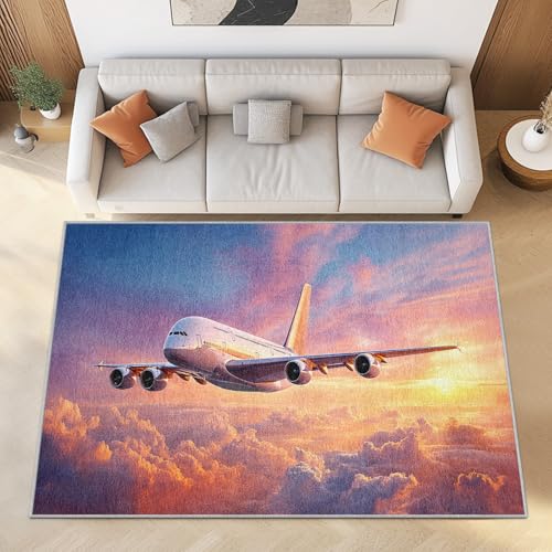 Luftfahrt Flugzeug Fußmatte Innen 60x90cm, Himmel Wolken Waschbar Eingangsteppich, Rutschfest, Natur Sonnenuntergang Kurzflor Teppiche Klein Türmatte für Innen Eingang, Flur, Küche, Schlafzimmer Luftfahrt Flugzeug Fußmatte Innen 60x90cm, Himmel Wolken Waschbar Eingangsteppich, Rutschfest, Natur Sonnenuntergang Kurzflor Teppiche Klein Türmatte für Innen Eingang, Flur, Küche, Schlafzimmer von Generisch