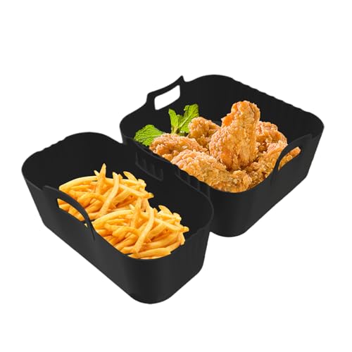 Luftfritteuse Silikon Einsätze - Heißluftfritteuse Silikon Tablett - 2 Stücke Antihaft Herausnehmbar Wiederverwendbar Einsätze Sicher Für Fleisch Garen Backen Snack Aufbewahrung Haushalt Küste Luftfritteuse Silikon Einsätze - Heißluftfritteuse Silikon Tablett - 2 Stücke Antihaft Herausnehmbar Wiederverwendbar Einsätze Sicher Für Fleisch Garen Backen Snack Aufbewahrung Haushalt Küste von Generisch