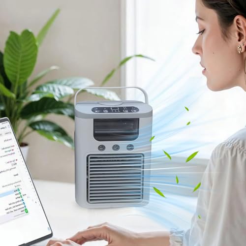 Luftkühlung Ventilator - Luftkühler Mit Verdunstungskühlung,Leiser Luftbefeuchter Für Heiße Tage Mit Netzbetrieb Für Wohnung Arbeit Nickerchen Studentenzimmer Entspannung Luftkühlung Ventilator - Luftkühler Mit Verdunstungskühlung,Leiser Luftbefeuchter Für Heiße Tage Mit Netzbetrieb Für Wohnung Arbeit Nickerchen Studentenzimmer Entspannung von Generisch