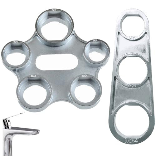Luftsprudler Montageschlüssel 2er Set – Robustes Universal Werkzeug aus Metall für Strahlregler M16–M28 – Kompakter Perlator Schlüssel für Wasserhahn Mischdüsen – Einfach zu bedienen von Generisch