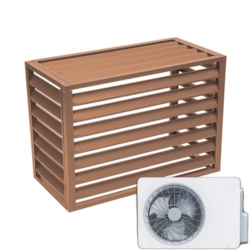 Luftwärmepumpenabdeckung – Aluminium-Klimaanlagen-Sichtschutzzaun – graue flache Oberseite für Kondensator – Maße (L x B x H) 120 x 70 x 150 cm von Generisch