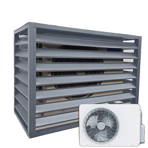Luftwärmepumpenabdeckung – Aluminium-Klimaanlagen-Sichtschutzzaun – graue flache Oberseite für Kondensator – Maße (L x B x H) 120 x 70 x 150 cm von Generisch
