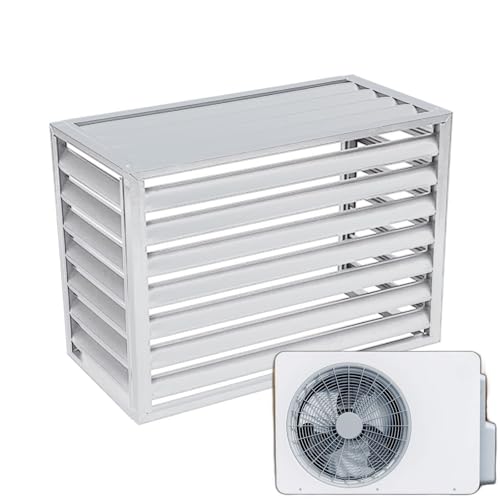 Luftwärmepumpenabdeckung – Aluminium-Klimaanlagen-Sichtschutzzaun – graue flache Oberseite für Kondensator – Maße (L x B x H) 120 x 70 x 150 cm von Generisch
