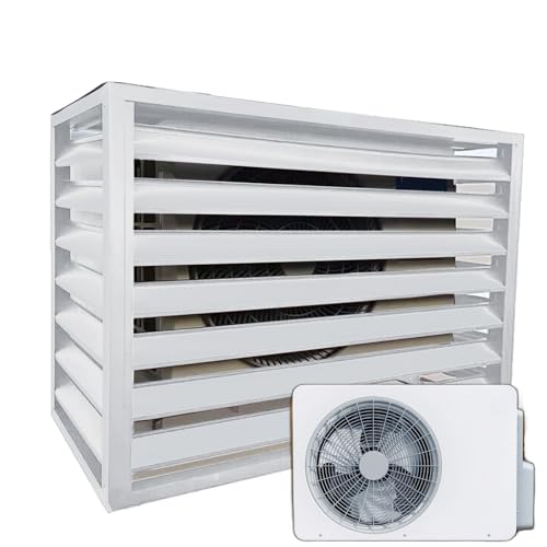 Luftwärmepumpenabdeckung – Aluminium-Klimaanlagen-Sichtschutzzaun – graue flache Oberseite für Kondensator – Maße (L x B x H) 120 x 70 x 150 cm von Generisch