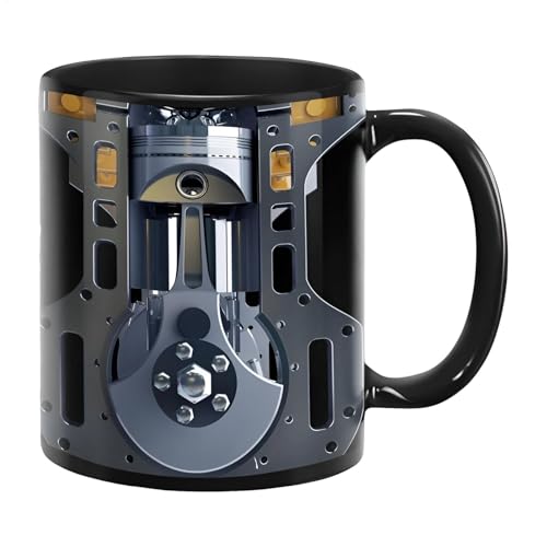 Lustige Ingenieur-Tasse, mechanische Kaffeetasse,Espressotassen Motorbecher | Lustige Tasse mit mechanischem Motor, coole Kaffeebecher, Schreibtisch-, Trinkbecher, Heimation von Generisch