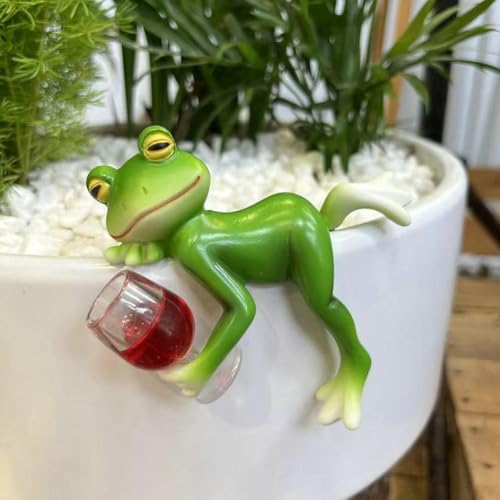 Lustiger Trinkfrosch Statue Blumentopf Hugger Harz Hängende Frosch Figur Übertopf Dekoration Lustige hängende Trinkfrösche Blumentopf Hugger Ornamente für Haus Garten Zaun Terrasse Hof Dekor Lustiger Trinkfrosch Statue Blumentopf Hugger Harz Hängende Frosch Figur Übertopf Dekoration Lustige hängende Trinkfrösche Blumentopf Hugger Ornamente für Haus Garten Zaun Terrasse Hof Dekor von Generisch