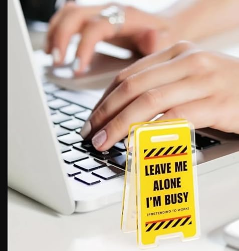 Lustiges Büro-Warnschild 'Leave Me Alone I'm Busy', Gelb, Desktop-Dekorationsschild im Baustellendesign Lustiges Büro-Warnschild 'Leave Me Alone I'm Busy', Gelb, Desktop-Dekorationsschild im Baustellendesign von Generisch