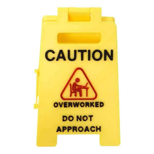Lustiges Warnschild für Schreibtisch „Caution Overstimulated“ Desk Sign Humorvolles Büro & Teamkollegen Accessoire Dekoratives Fun Desk Ornament für Mitarbeiter Desk Decor for Coworkers & Employees von Generisch