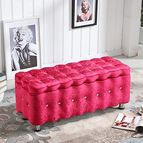 Luxuriöse, getuftete Sitzbank mit Stauraum, großes Fassungsvermögen, gepolsterte Fußstütze mit Metallbeinen, Dunkelviolett, 80 x 40 x 40 cm, perfekt für Wohn- oder Schlafzimmer-Dekoration Luxuriöse, getuftete Sitzbank mit Stauraum, großes Fassungsvermögen, gepolsterte Fußstütze mit Metallbeinen, Dunkelviolett, 80 x 40 x 40 cm, perfekt für Wohn- oder Schlafzimmer-Dekoration von Generisch