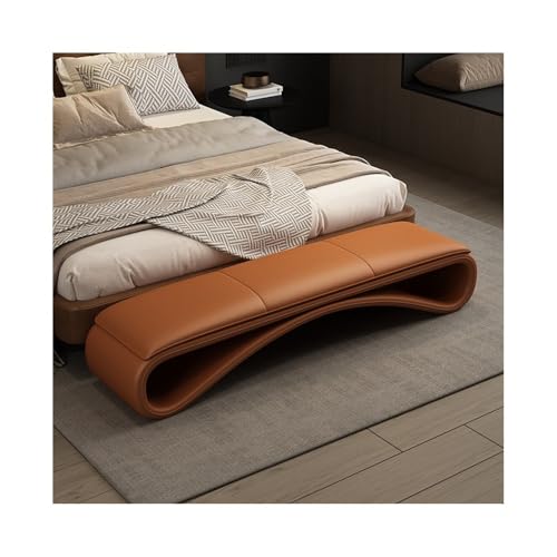 Luxuriöse, hellorange Ottoman-Bank, moderner Nachttischhocker, hochwertige Couch, stilvolle Schlafzimmer-Sitzmöbel, elegante Bettmöbel, vielseitiges Polsterstück Luxuriöse, hellorange Ottoman-Bank, moderner Nachttischhocker, hochwertige Couch, stilvolle Schlafzimmer-Sitzmöbel, elegante Bettmöbel, vielseitiges Polsterstück von Generisch