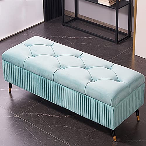 Luxuriöse Polsterbank mit Stauraum, moderner gepolsterter Sitz für Schlafzimmer und Eingangsbereich, stilvolles Hellgrün, 110 x 45 x 45 cm, vielseitige Sitz- und Nizationslösung Luxuriöse Polsterbank mit Stauraum, moderner gepolsterter Sitz für Schlafzimmer und Eingangsbereich, stilvolles Hellgrün, 110 x 45 x 45 cm, vielseitige Sitz- und Nizationslösung von Generisch