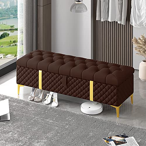 Luxuriöse Polsterhocker mit Lederbezug, moderner Bettkasten, stilvolle Schlafzimmeraufbewahrung, platzsparende Möbel für Heimdekoration Luxuriöse Polsterhocker mit Lederbezug, moderner Bettkasten, stilvolle Schlafzimmeraufbewahrung, platzsparende Möbel für Heimdekoration von Generisch