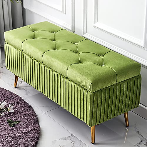 Luxuriöse Samtgepolsterte Aufbewahrungsbank, hochwertige dekorative Fell-Fußstütze für Wohnzimmer, Eingangsbereich und Schlafzimmer Luxuriöse Samtgepolsterte Aufbewahrungsbank, hochwertige dekorative Fell-Fußstütze für Wohnzimmer, Eingangsbereich und Schlafzimmer von Generisch