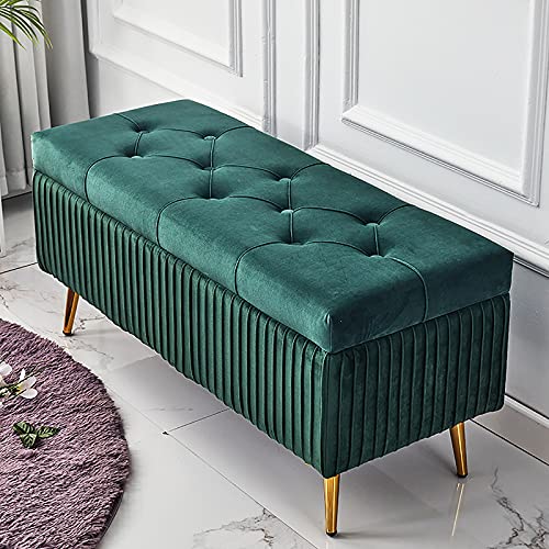 Luxuriöse Sitzbank aus Samt, hochwertige dekorative Ottomane für Schuhaufbewahrung und bequeme Fußstütze, ideal für Wohnzimmer und Eingangsbereich von Generisch