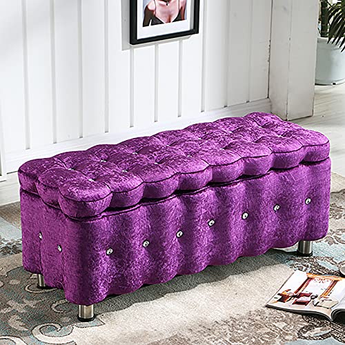 Luxuriöse Sitzbank aus Samt mit Kristallknopf-Tufting, bequeme multifunktionale Fußstütze, perfekt für Wohnzimmer & Schlafzimmer, stilvolles Lila, 60 x 40 cm Luxuriöse Sitzbank aus Samt mit Kristallknopf-Tufting, bequeme multifunktionale Fußstütze, perfekt für Wohnzimmer & Schlafzimmer, stilvolles Lila, 60 x 40 cm von Generisch