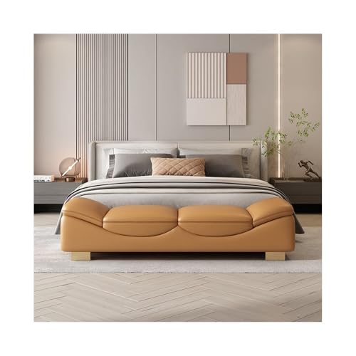 Luxuriöse orangefarbene Bett-Endbank – stilvolle Wohnzimmer-Ottomane, kleine Chaiselongue, Eingangsbereich, Schuhaufbewahrung, mittlere Sofabank für Schlafzimmer, Dekor und Komfort Luxuriöse orangefarbene Bett-Endbank – stilvolle Wohnzimmer-Ottomane, kleine Chaiselongue, Eingangsbereich, Schuhaufbewahrung, mittlere Sofabank für Schlafzimmer, Dekor und Komfort von Generisch