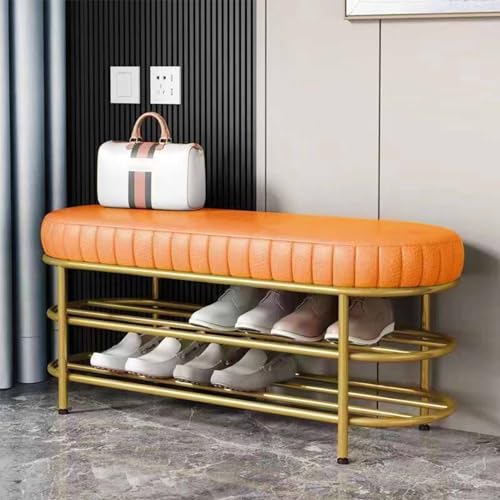 Luxuriöse samtgepolsterte Eckbank, multifunktionales Akzentsofa und Schuhaufbewahrung für Eingangsbereich, Schlafzimmer oder Garderobe, Industrie-Stil (60 x 37 x 43 cm) von Generisch