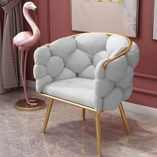 Luxuriöser, flauschiger Samtsessel mit goldfarbenen Metallbeinen, modernes Design für Schlafzimmer, Wohnzimmer, Café und Schminktisch von Generisch