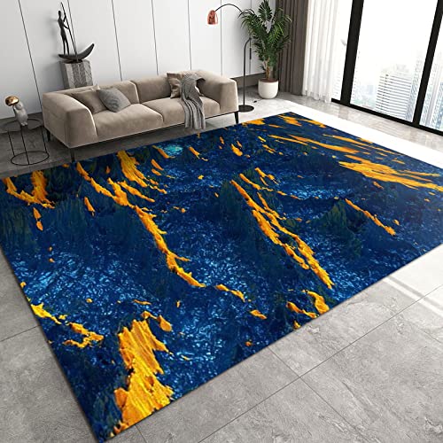 Luxuriöser 3D-Marmor-Teppich, abstrakt, gelb, rutschfest, für Schlafzimmer, Büro und Familie, lichtbeständiges Design, 160 x 200 cm, haustierfreundlich Luxuriöser 3D-Marmor-Teppich, abstrakt, gelb, rutschfest, für Schlafzimmer, Büro und Familie, lichtbeständiges Design, 160 x 200 cm, haustierfreundlich von Generisch