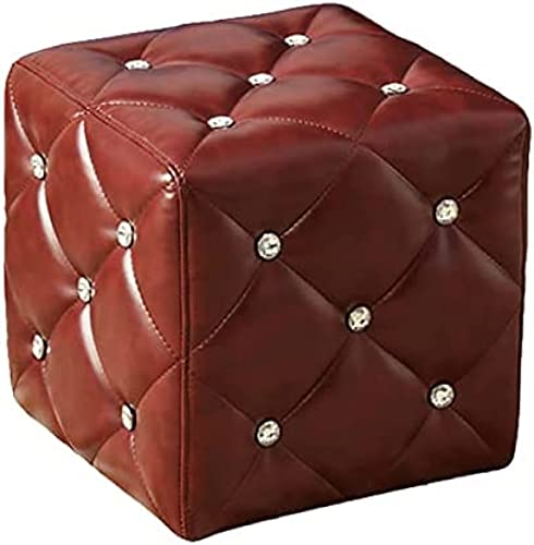Luxuriöser Fußhocker mit Kristallknöpfen, Leder, moderner Würfelhocker, 35 x 35 x 35 cm, stilvoller Fußhocker für Zuhause und Büro Luxuriöser Fußhocker mit Kristallknöpfen, Leder, moderner Würfelhocker, 35 x 35 x 35 cm, stilvoller Fußhocker für Zuhause und Büro von Generisch