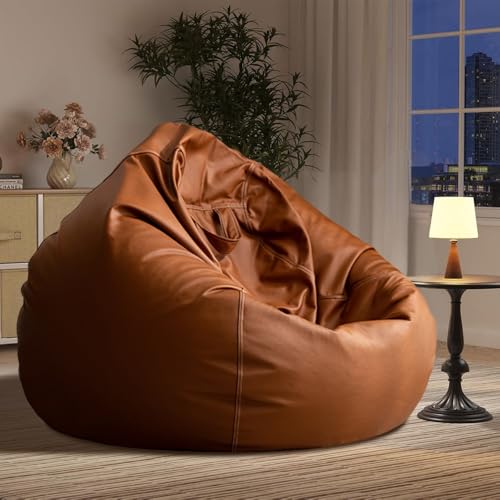 Luxuriöser Kunstleder-Sitzsack-Stuhlbezug – keine Füllung – Modularer Sofasessel für Erwachsene – Stilvoller Ecksofa-Ersatz – gemütliches braunes Sitzsack-Dekor Luxuriöser Kunstleder-Sitzsack-Stuhlbezug – keine Füllung – Modularer Sofasessel für Erwachsene – Stilvoller Ecksofa-Ersatz – gemütliches braunes Sitzsack-Dekor von Generisch