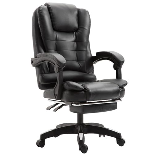 Luxuriöser Leder-Bürostuhl, Design für Komfort, verstellbare Höhe und Drehfunktion, Executive-Stil für Heimbüro, Schreibtisch, Arbeitszimmer und Konferenzraum von Generisch